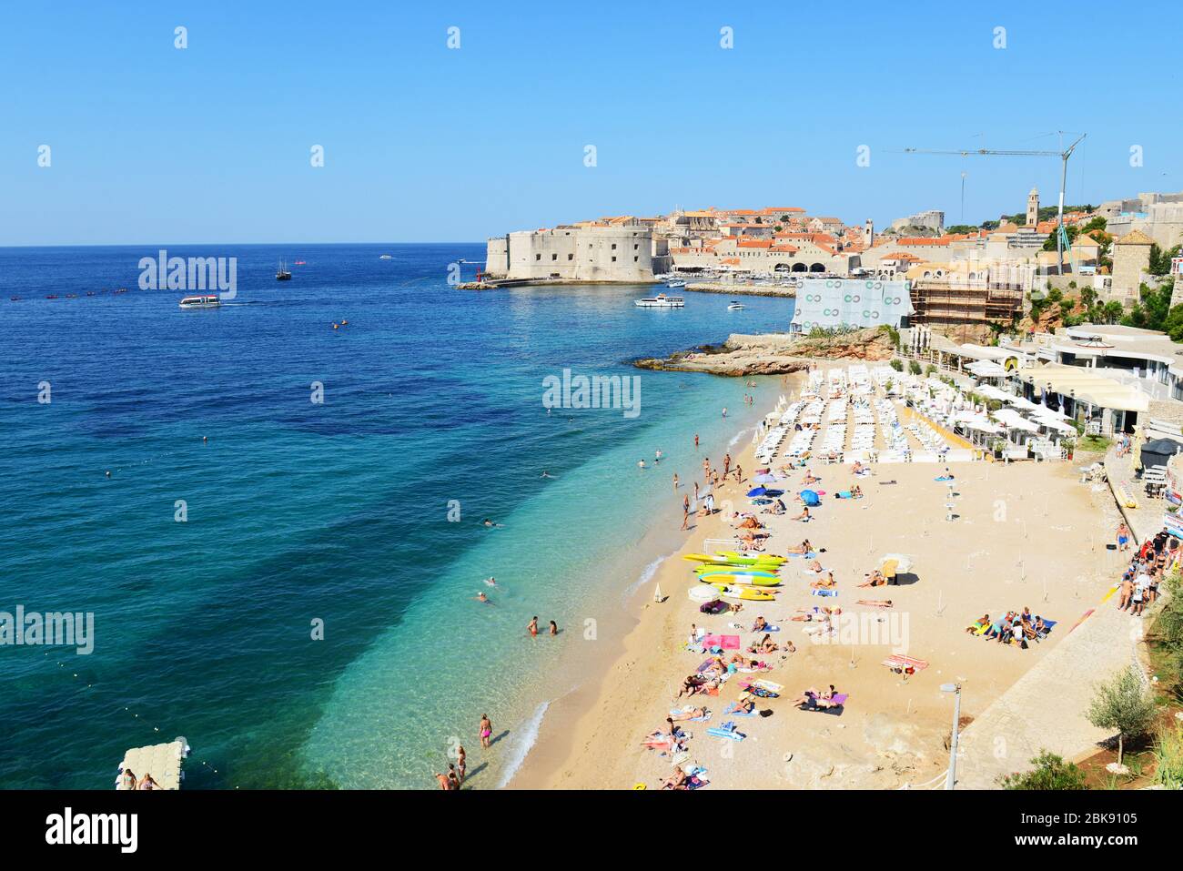 Plaža Banje a Dubrovnik, Croazia. Foto Stock