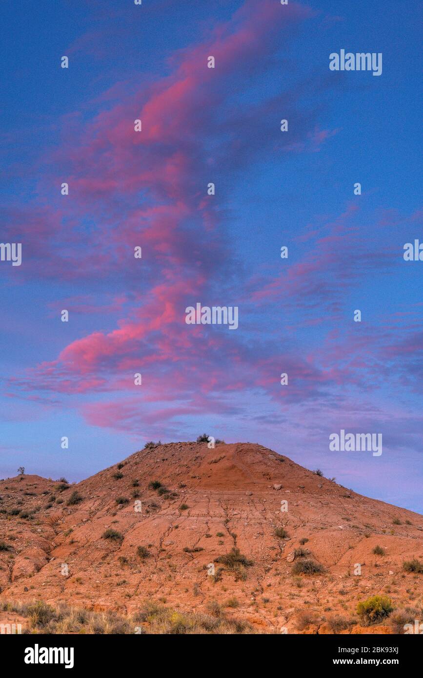 Tramonto, Buttes, Caineville Wash, Capitol Reef National Park, Utah Foto Stock