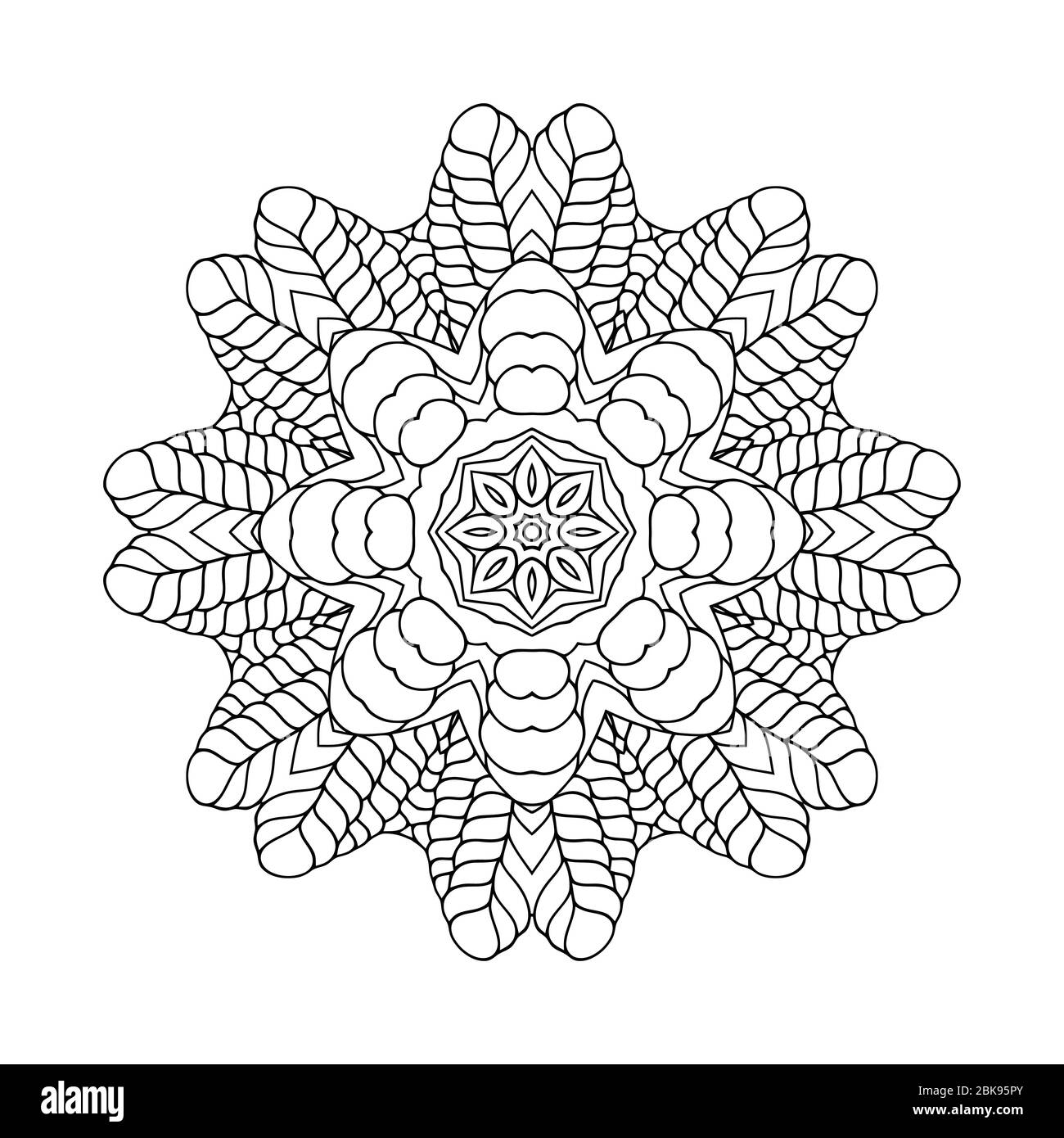 Elementi decorativi vintage. Motivo circolare di motivi tradizionali e antichi ornamenti orientali. Sfondo disegnato a mano. Illustrazione Vettoriale