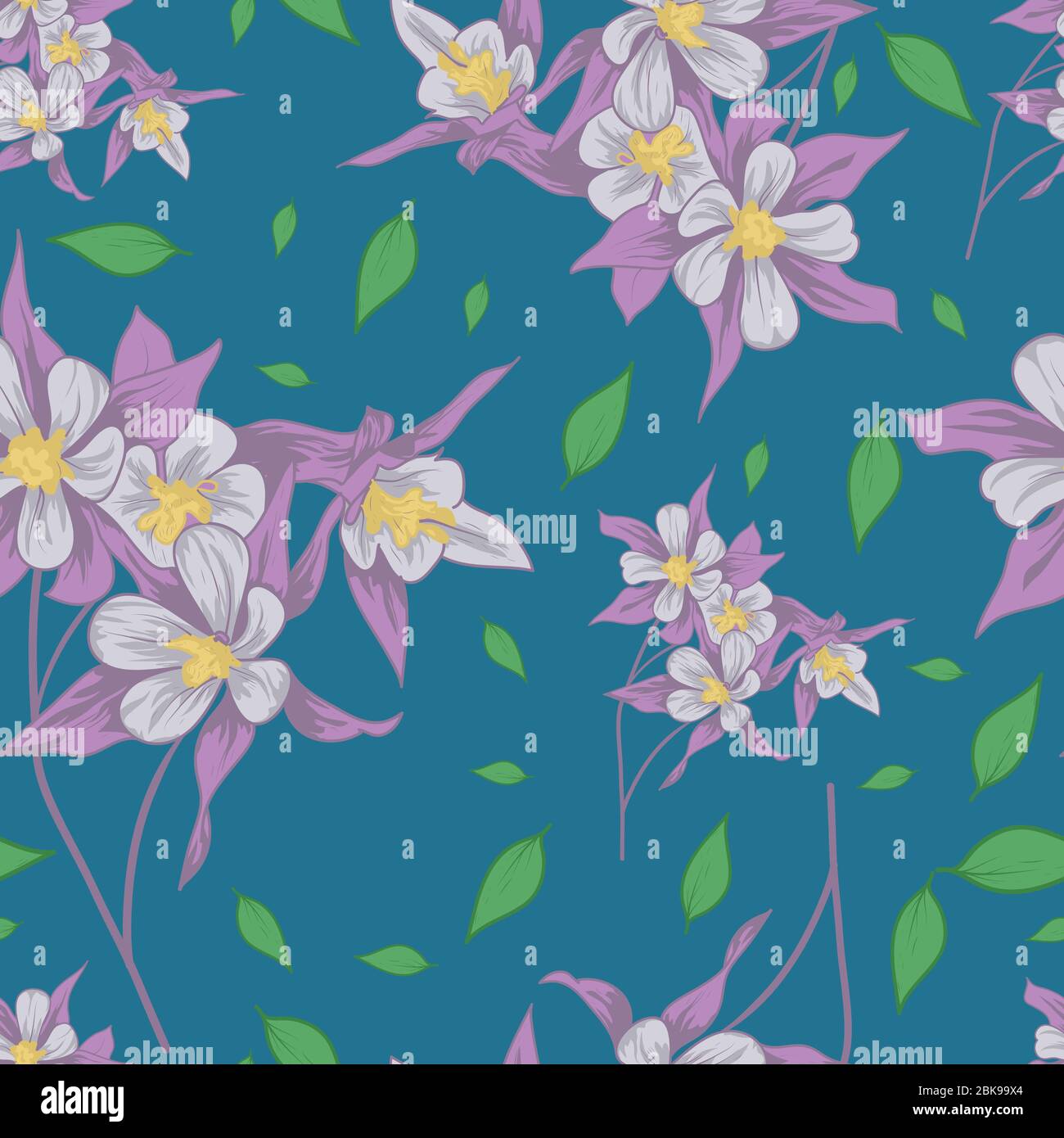 Motivo floreale senza cuciture. Adatto per stampa, lino, tessuto in stile alla moda. Motivo colorato senza cuciture. vettore Illustrazione Vettoriale