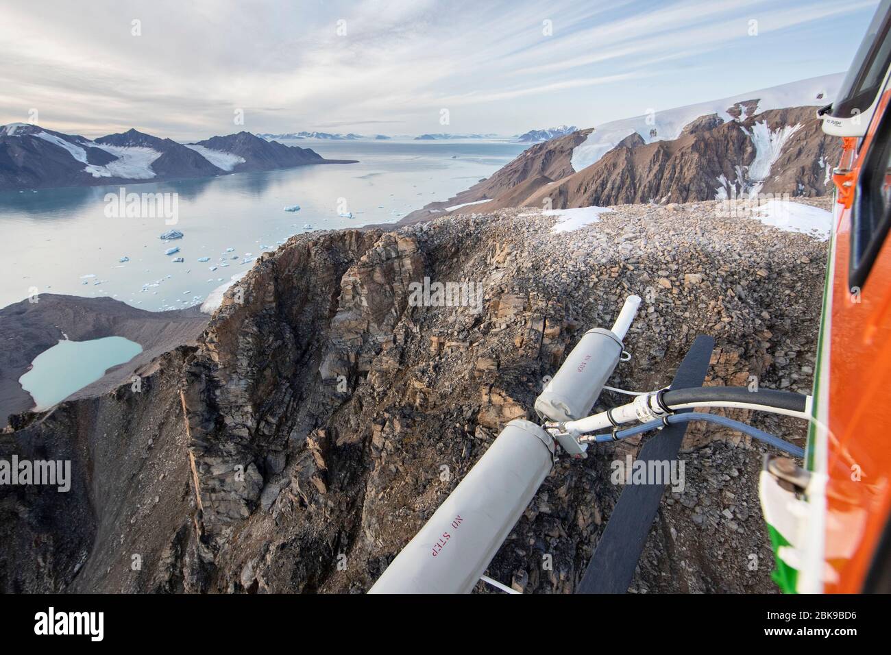 Vista dall'elicottero, Ellesmere Island, Canada Foto Stock