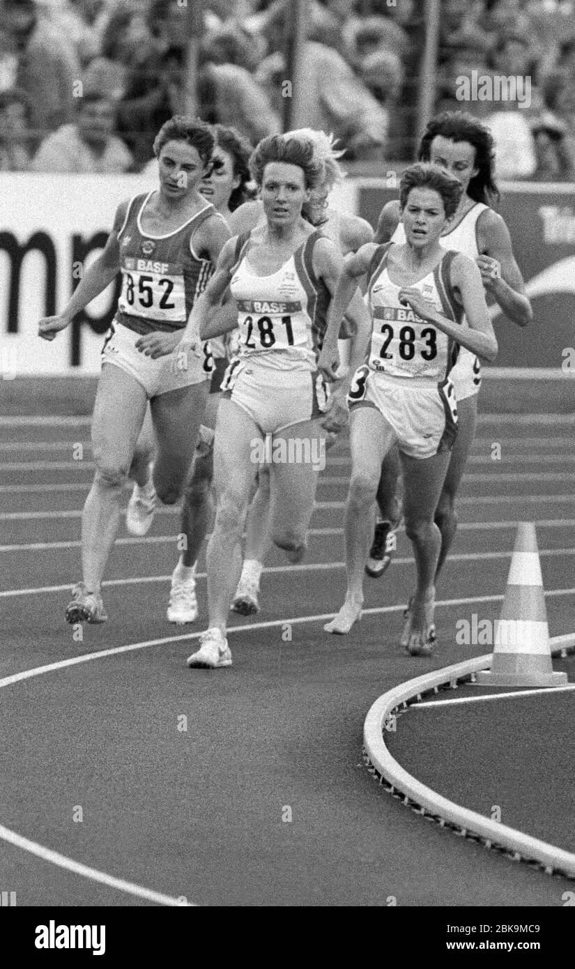 ZOLA BUDD England in corsia interna in corsa in EuropeanChampionship senza scarpe Foto Stock