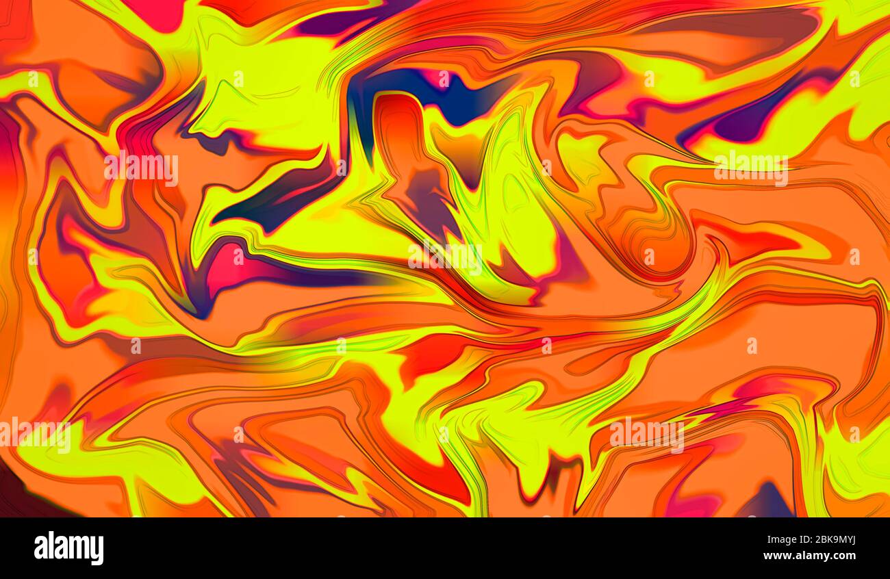 Sfondo astratto di linee colorate e vivaci vortici. Foto Stock