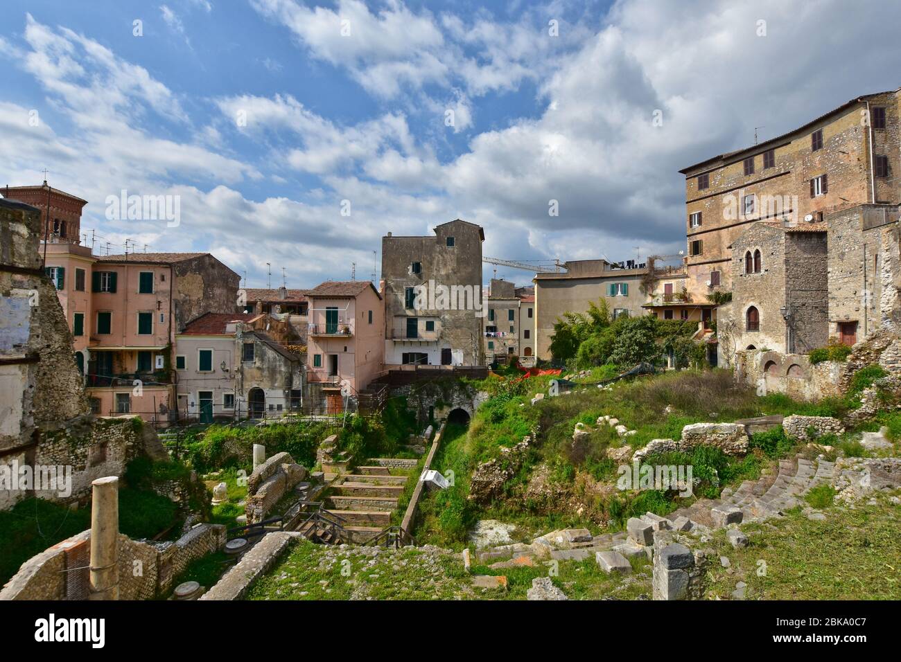 Vista panoramica sulla città di Terracina Foto Stock