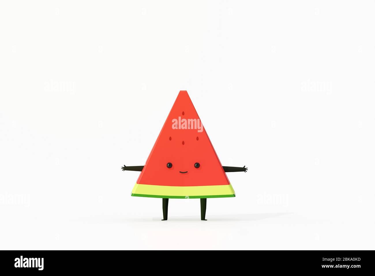 water melon frutta cartoon 3d personaggio. ,rappresentazione di illustrazione 3d. Foto Stock