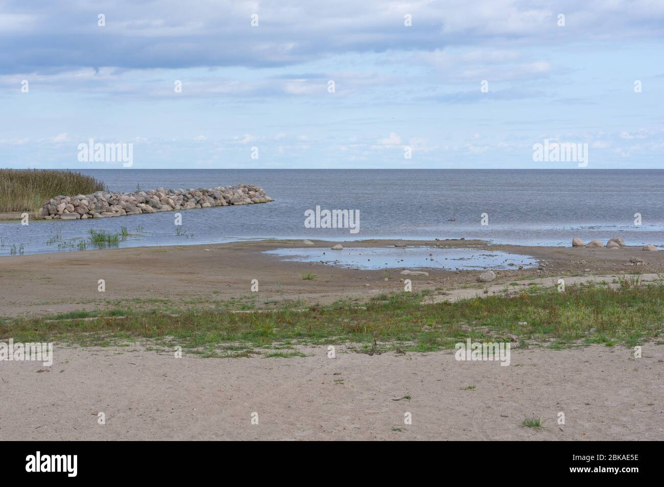 Tranquillo e tranquillo lago Peippsi in Estonia Foto Stock