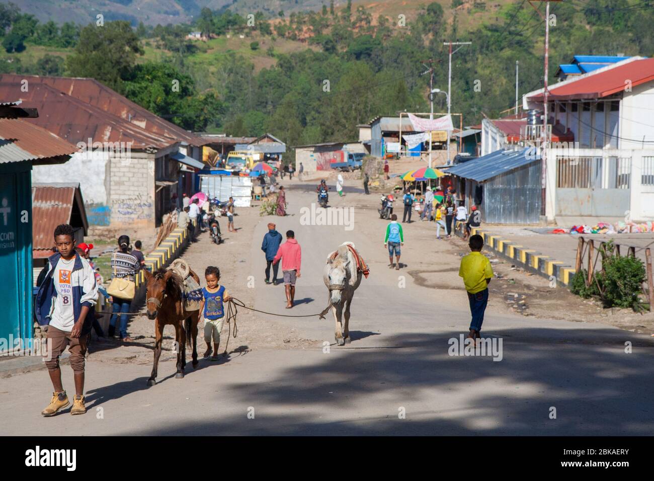 Maubisse è una città storica sulle colline 70 km a sud di Dili, nel distretto di Ainaro, Timor Est (Timor Est) Foto Stock