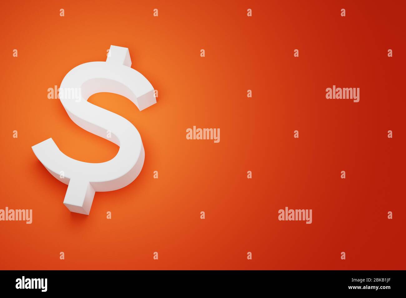 USD US Dollar Currency Sign for Business Financial background, rendering 3D con spazio di copia. Foto Stock