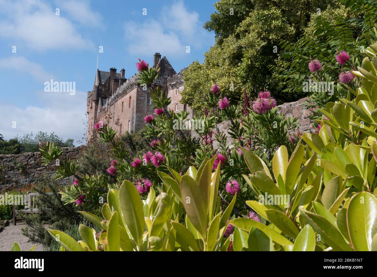 brodick castello e giardini nts Foto Stock