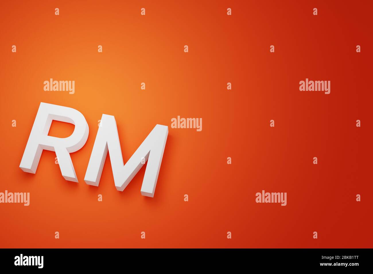 MYR Malaysian Ringgit valuta Accedi per Business background finanziario, rendering 3D con spazio copia. Foto Stock