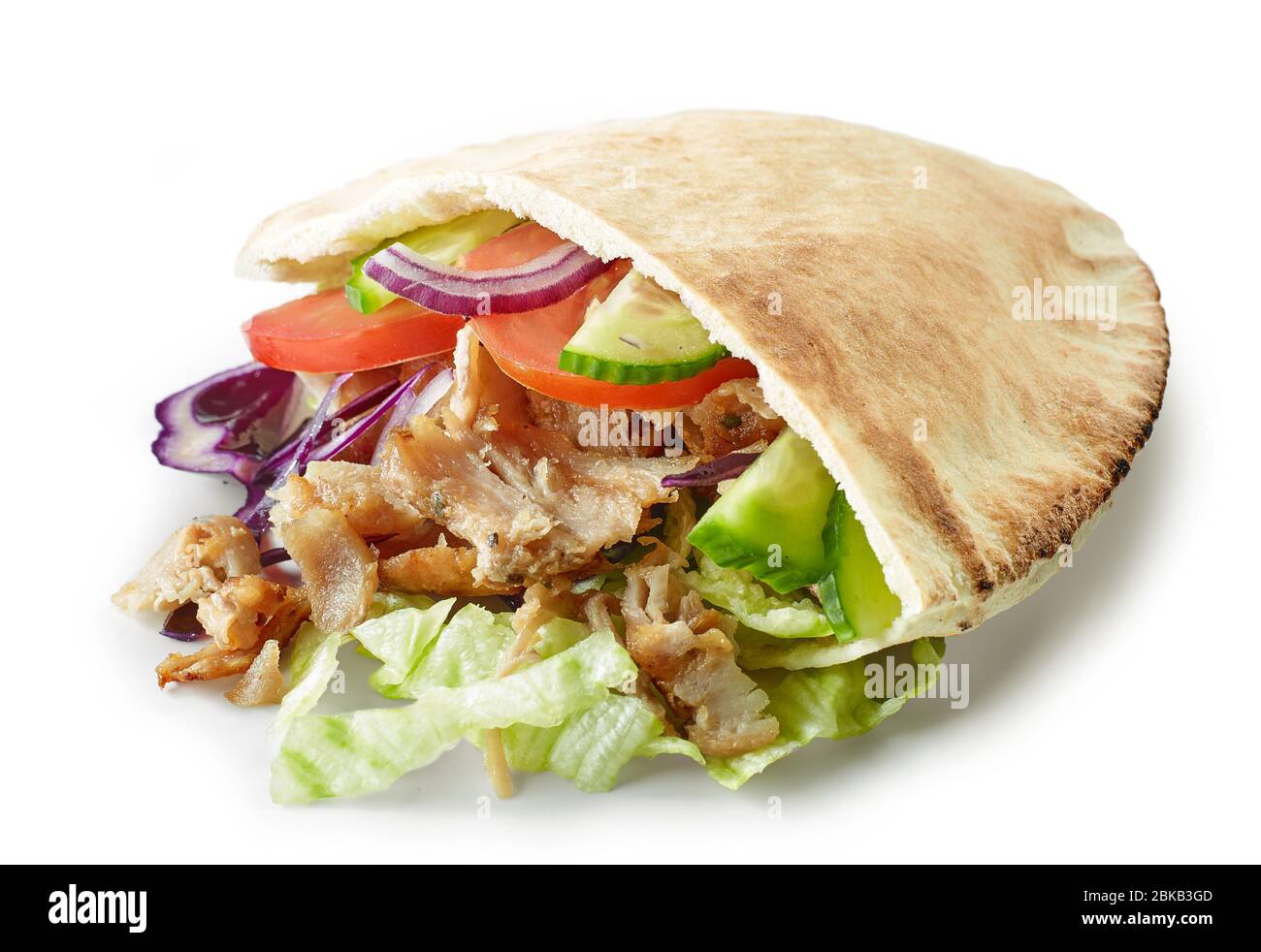 doner kebab isolato su sfondo bianco Foto Stock