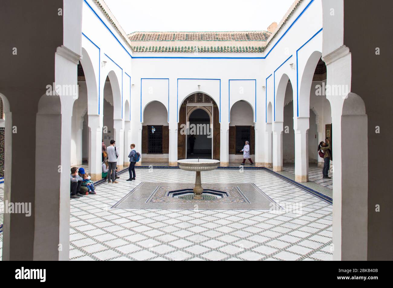 Bahia Palace interni a Marrakech, Marocco, Nord Africa Foto Stock