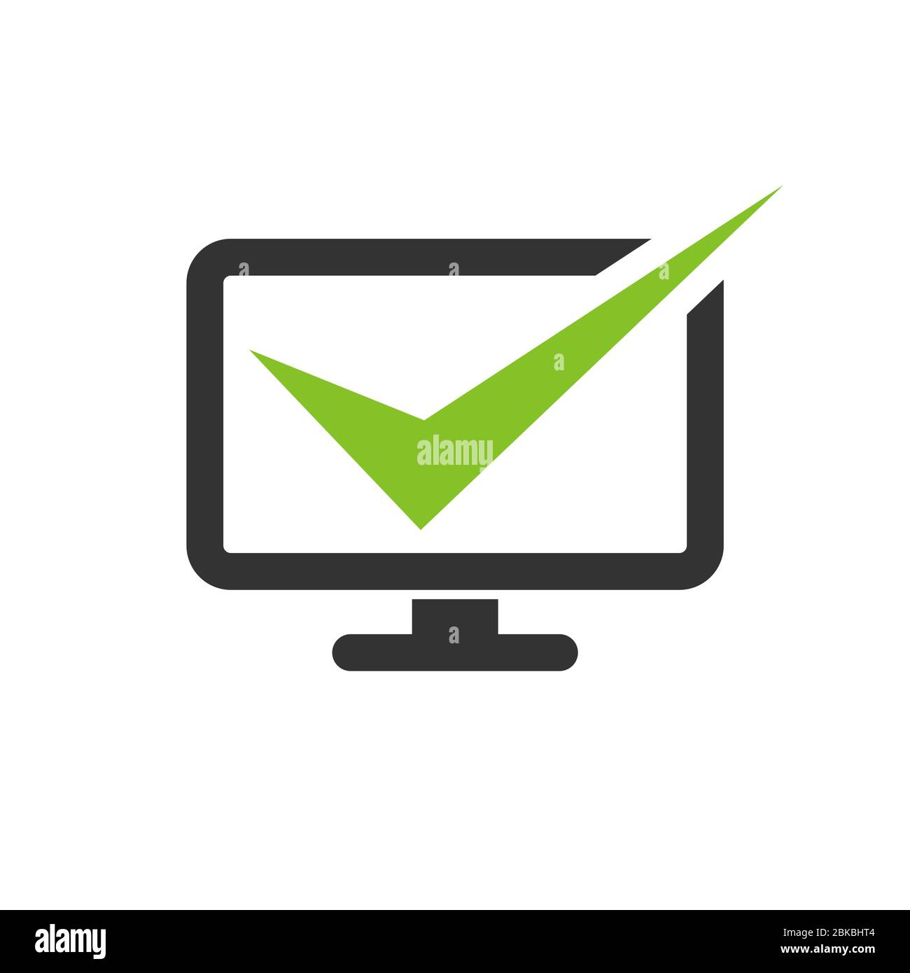 Progettazione dell'illustrazione del modello del logo del marchio di controllo del computer. Vettore EPS 10. Foto Stock