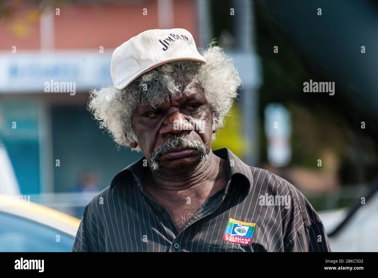 Katherine, Australia - 17 luglio 2011: Un ritratto dell'uomo aborigeno Foto Stock