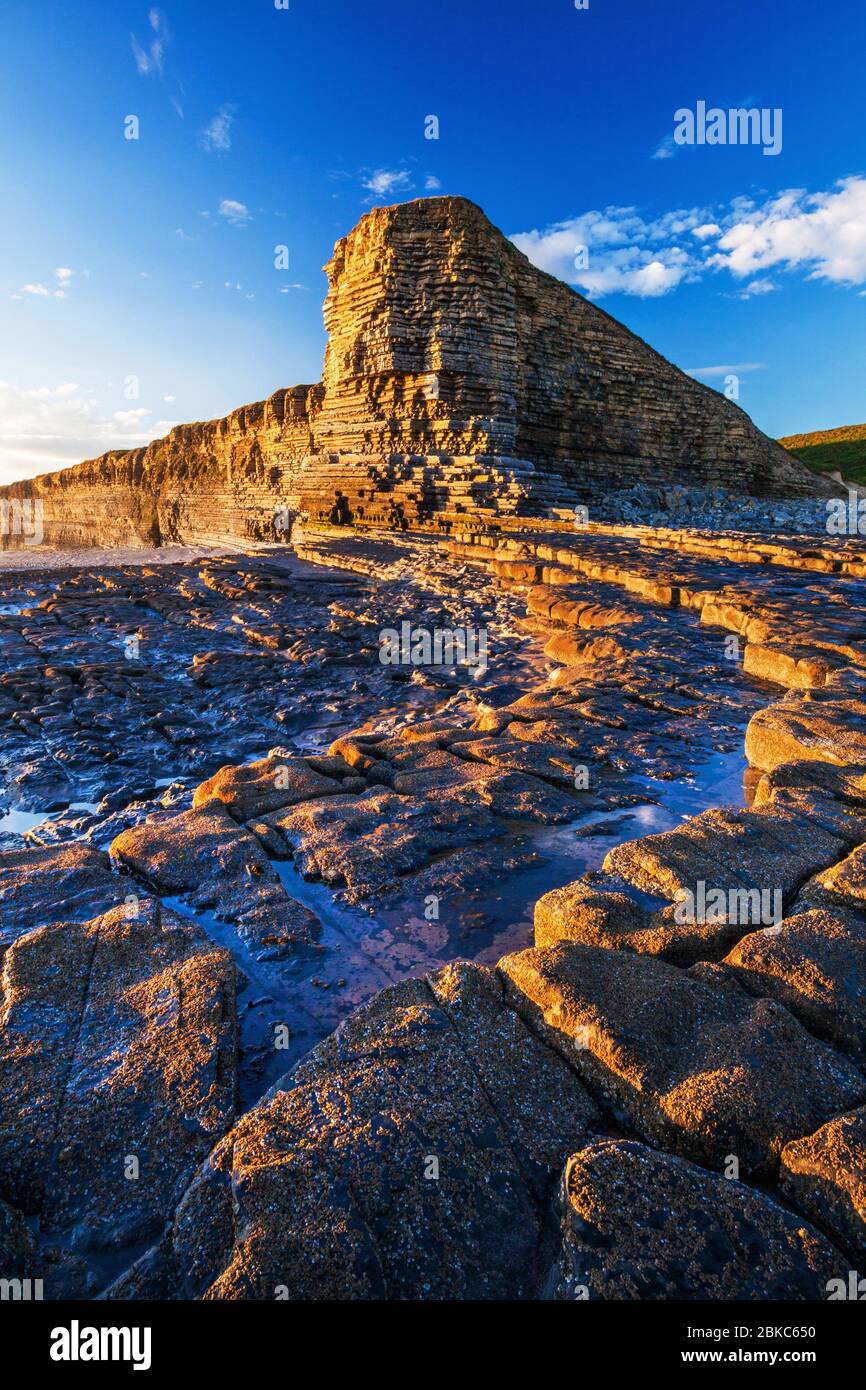 Nash Point, Glamorgan Heritage Coast, Galles, Regno Unito Foto Stock