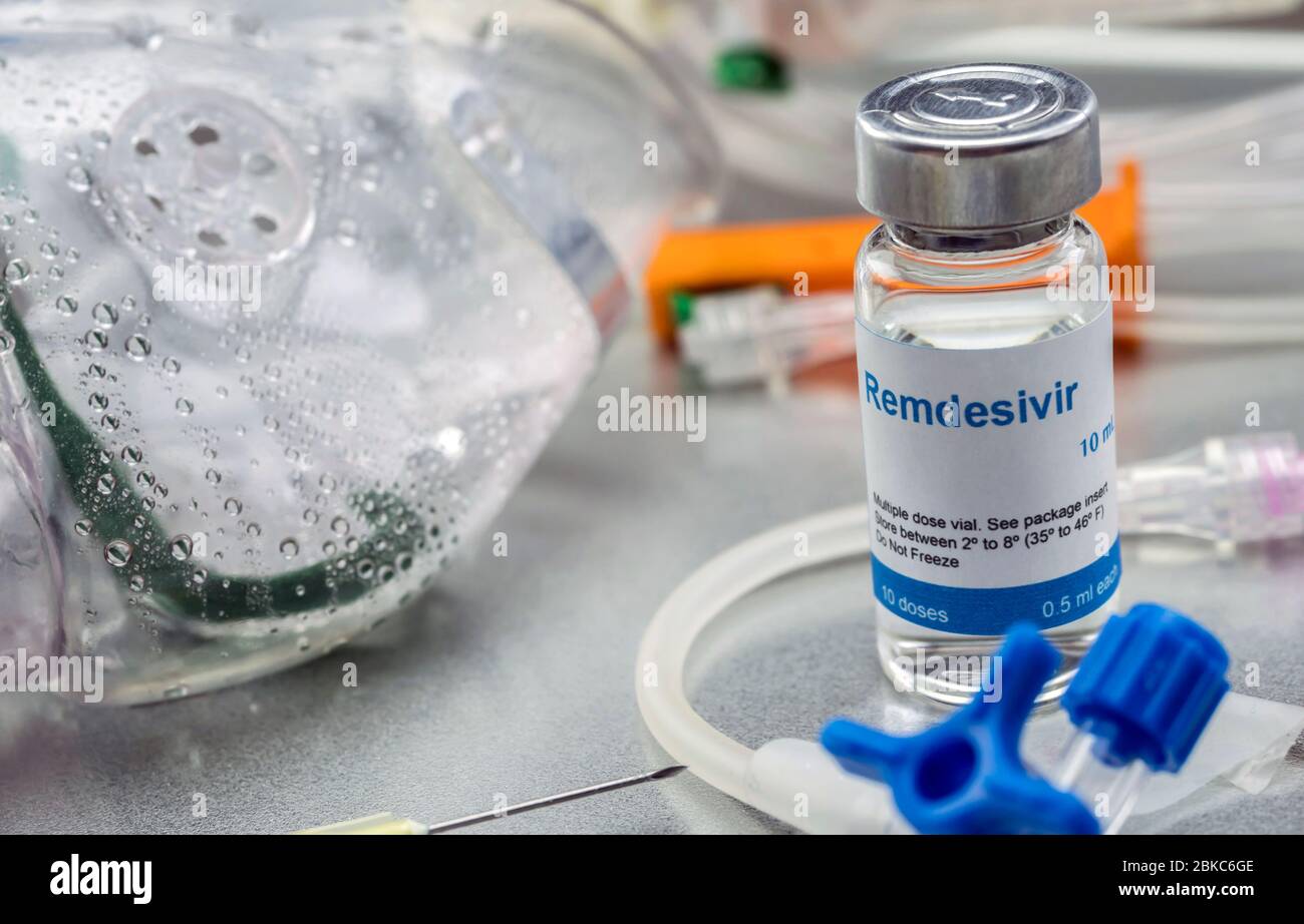 Farmaco preparato per le persone colpite da Covid-19, Remdesivir è una profilassi antivirale selettiva contro il virus che è già in fase sperimentale noi Foto Stock