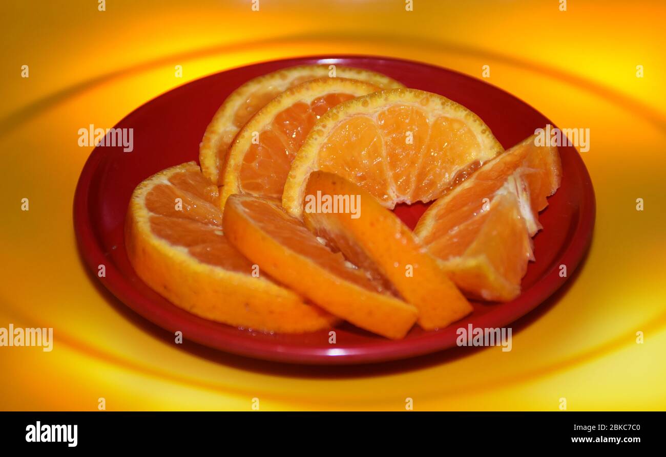 Fette di arance fresche Foto Stock