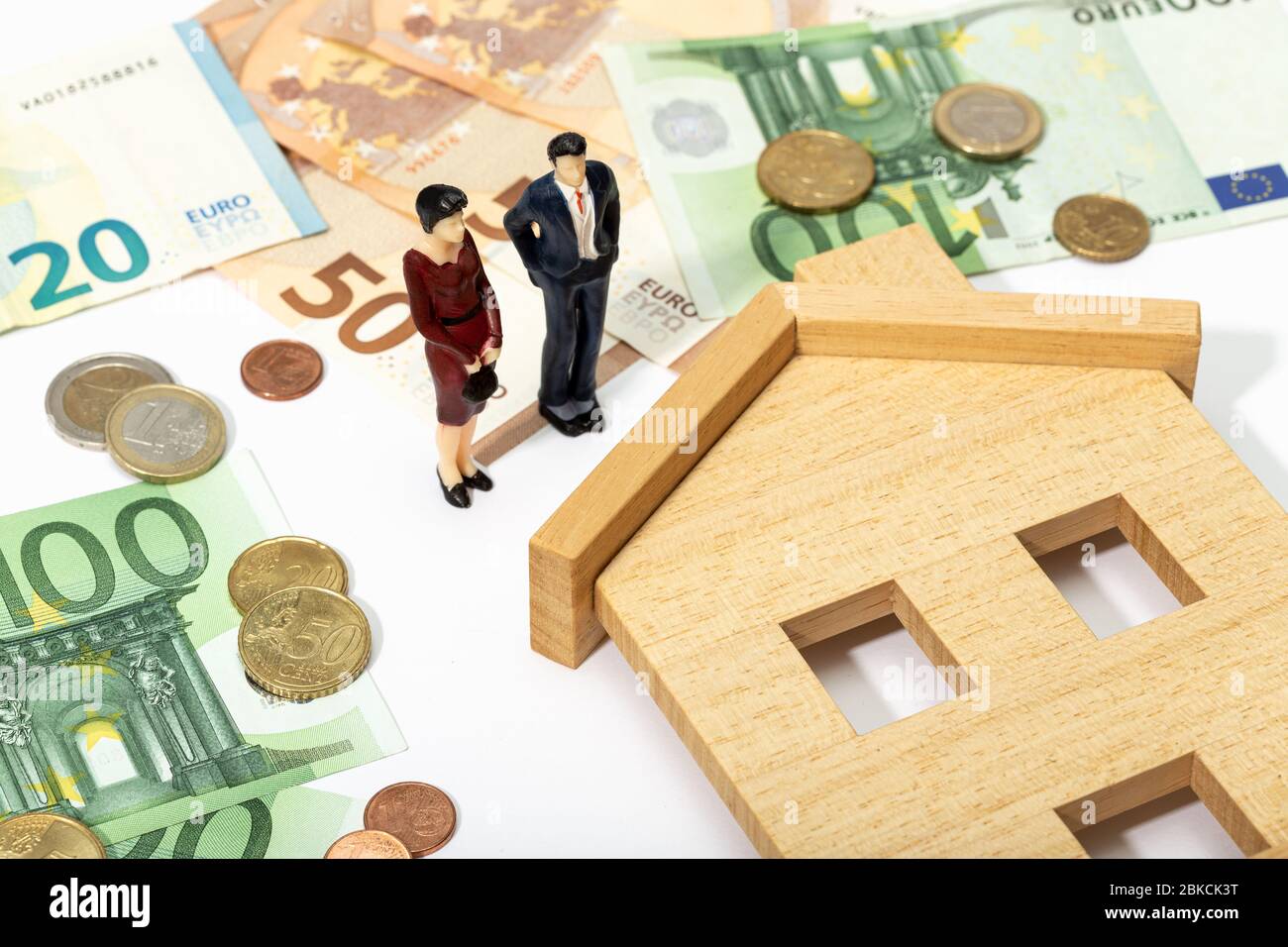 Concetto immobiliare. Comprare, vendere o affittare una casa. Prezzi casa Foto Stock