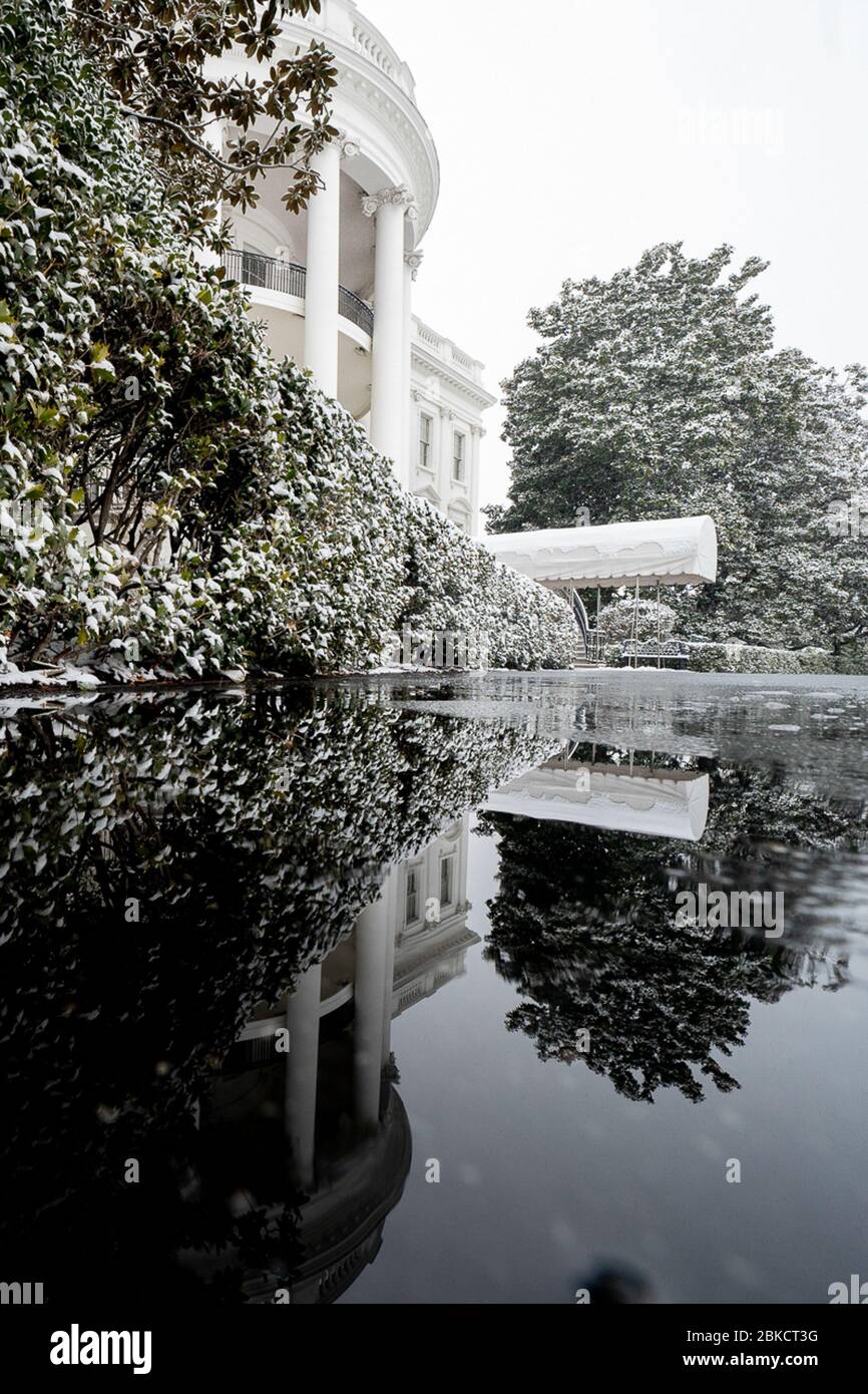 Tempo invernale alla Casa Bianca Foto Stock