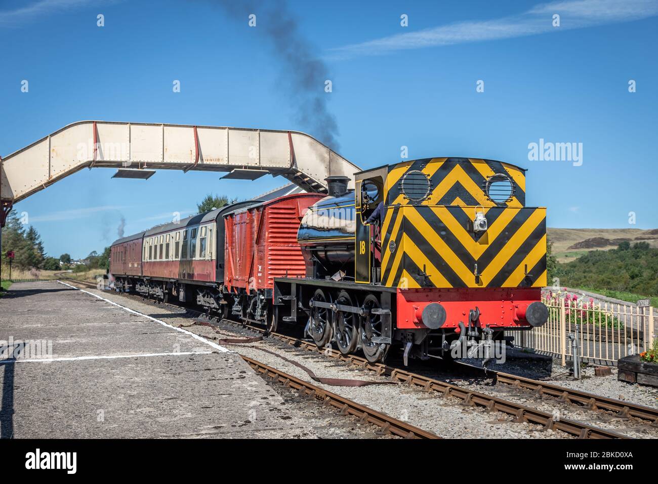 No 6.1873 Jessie attende a Fornace Sidings sulla ferrovia di Pontypool e Blaenavon durante il loro Gala a vapore d'autunno Foto Stock