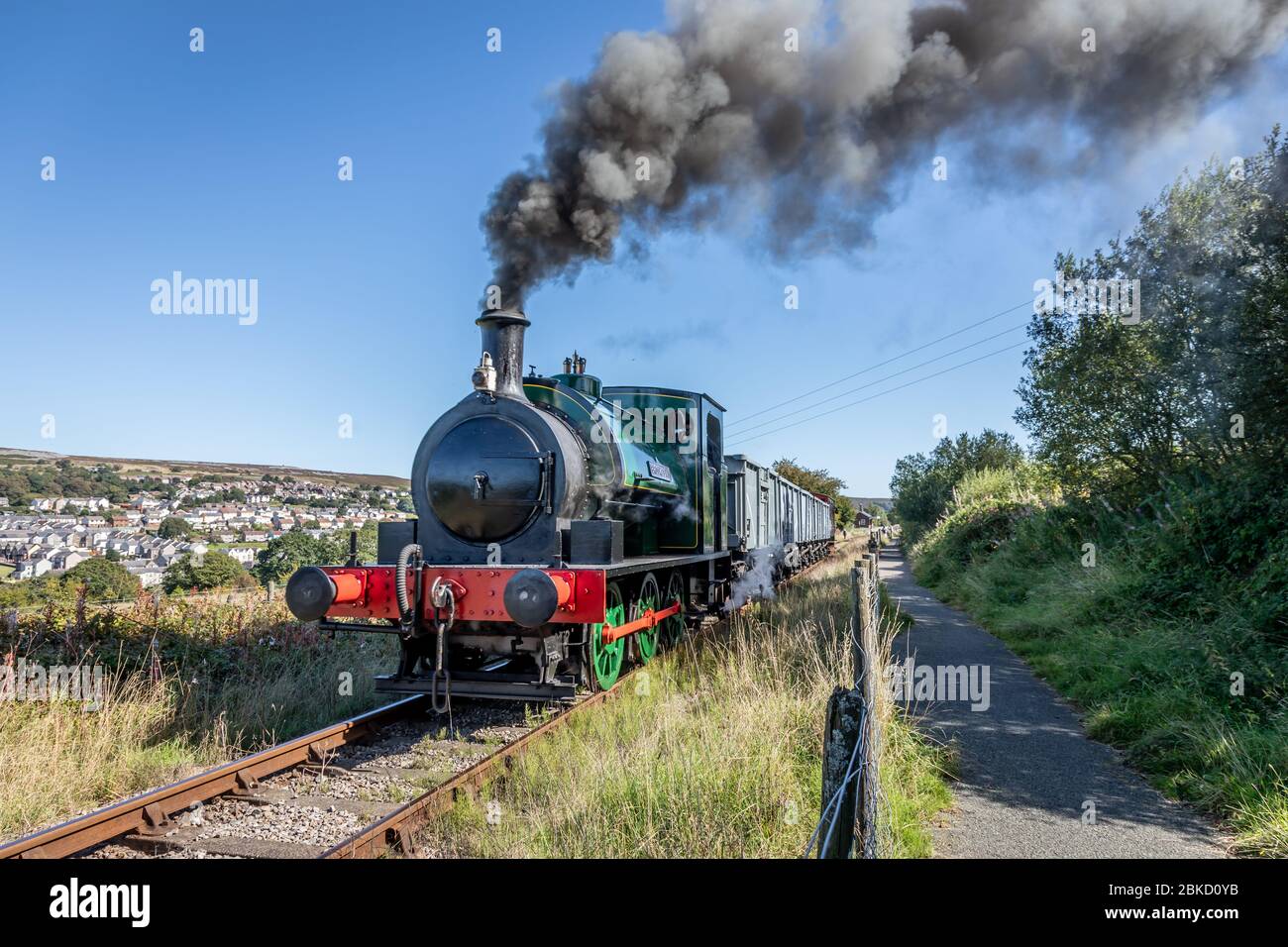 Hunslet Works 0-6-0ST No.2387 "Brookes No.1" parte da Blaenavon High Level sulla ferrovia di Pontypool e Blaenavon durante il loro gala a vapore d'autunno Foto Stock