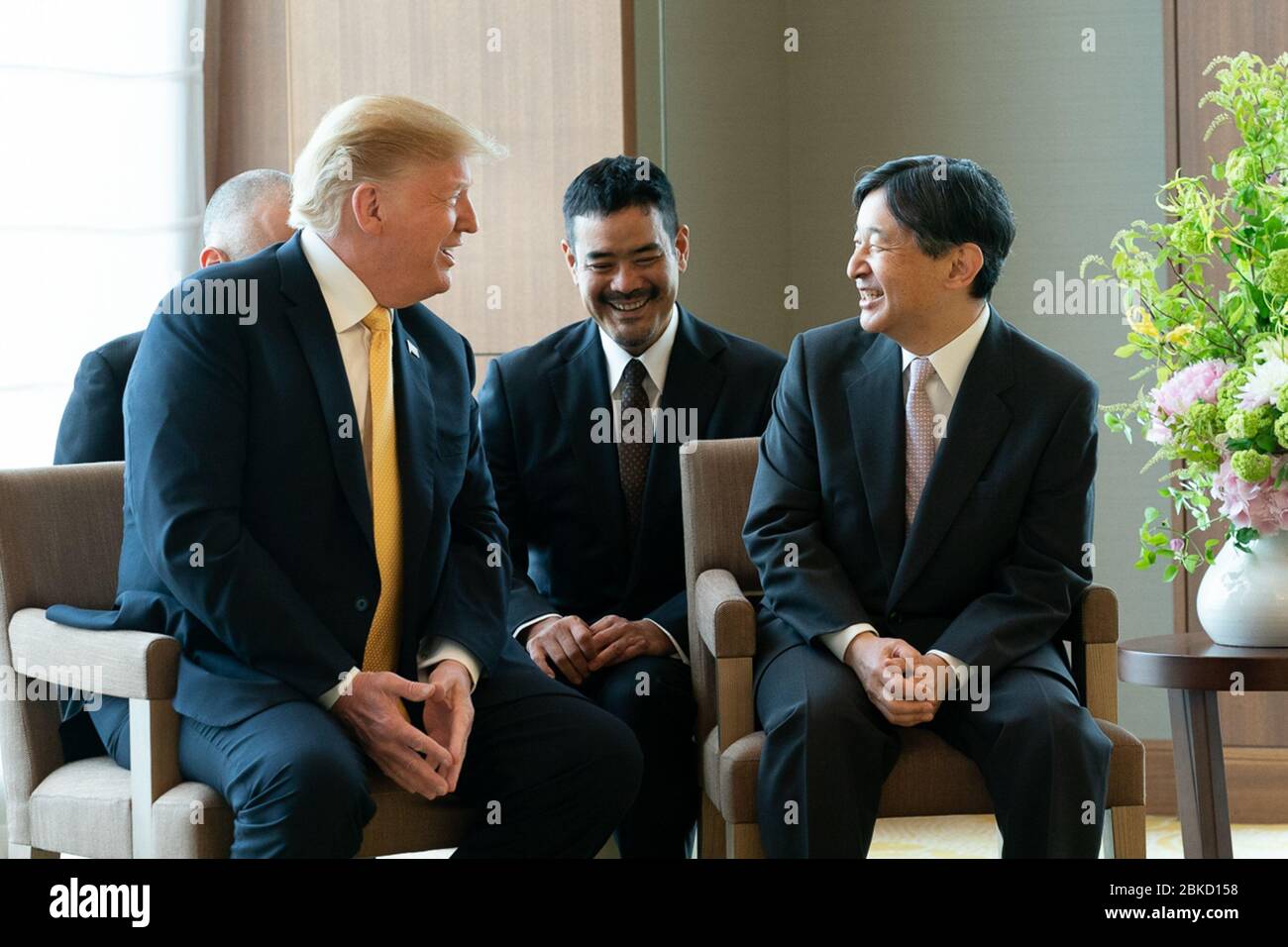 Il 28 maggio 2019, il presidente Donald Trump ha incontrato l'imperatore giapponese Naruhito per una chiamata di addio al Palace Hotel di Tokyo durante la sua visita di stato in Giappone, segnando la fine della visita presidenziale. Foto Stock
