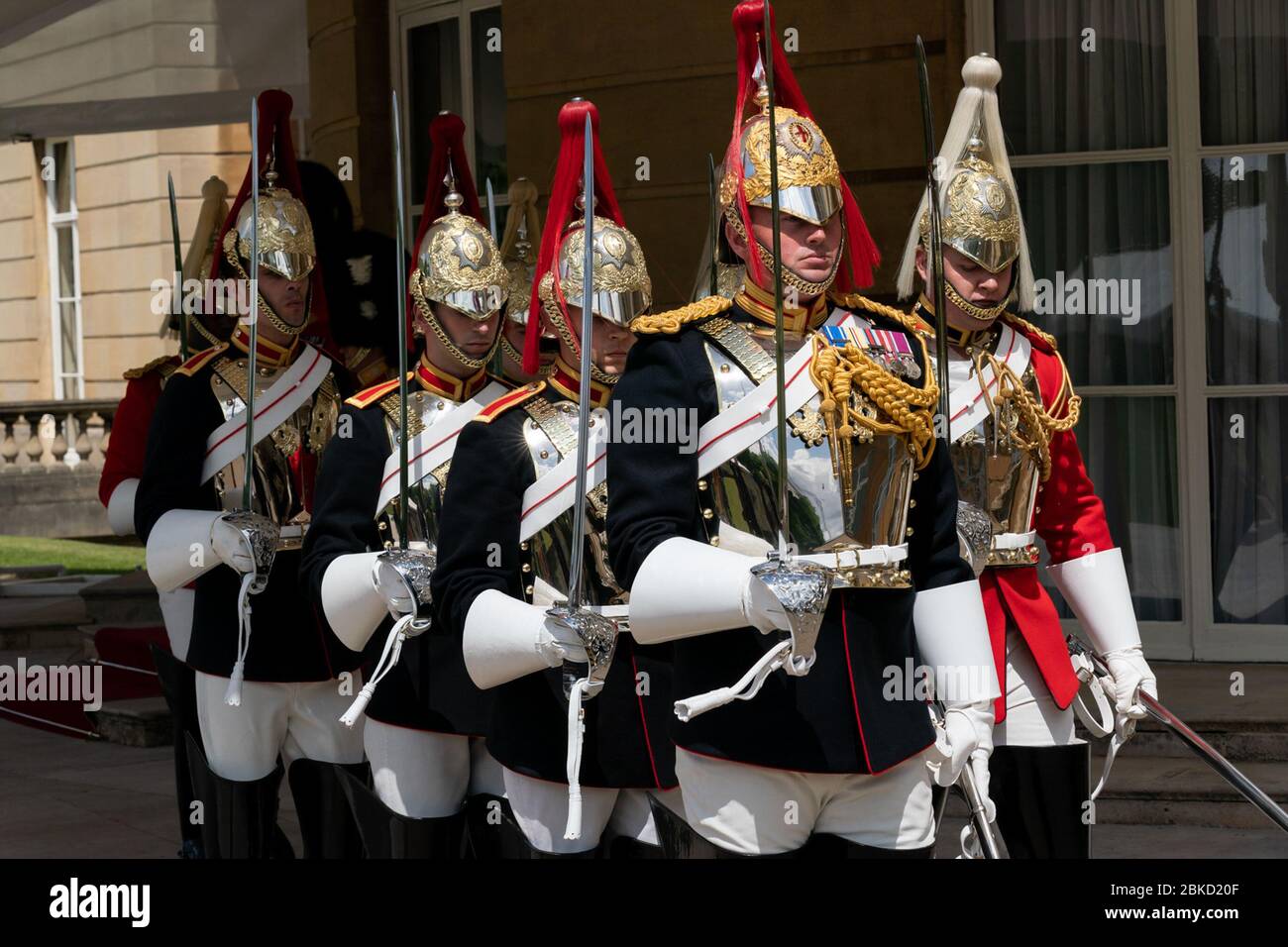 Il 3 giugno 2019, una Guardia d'Onore era presente durante la cerimonia di benvenuto del presidente Donald Trump e della First Lady Melania Trump a Buckingham Palace, Londra, come parte della loro visita ufficiale nel Regno Unito. Foto Stock