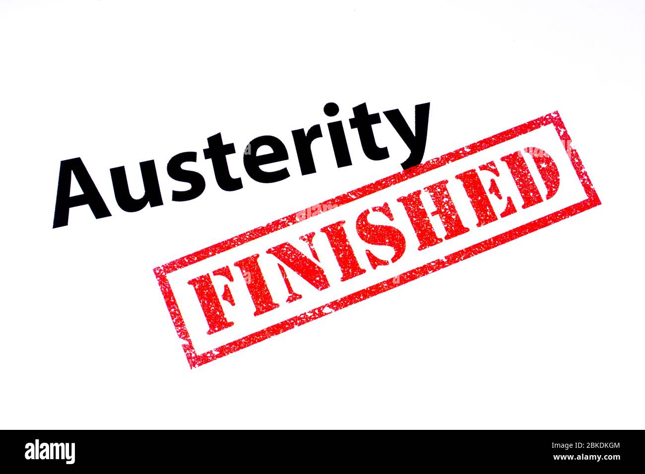 Austerità a capo con un timbro di gomma rosso. Foto Stock
