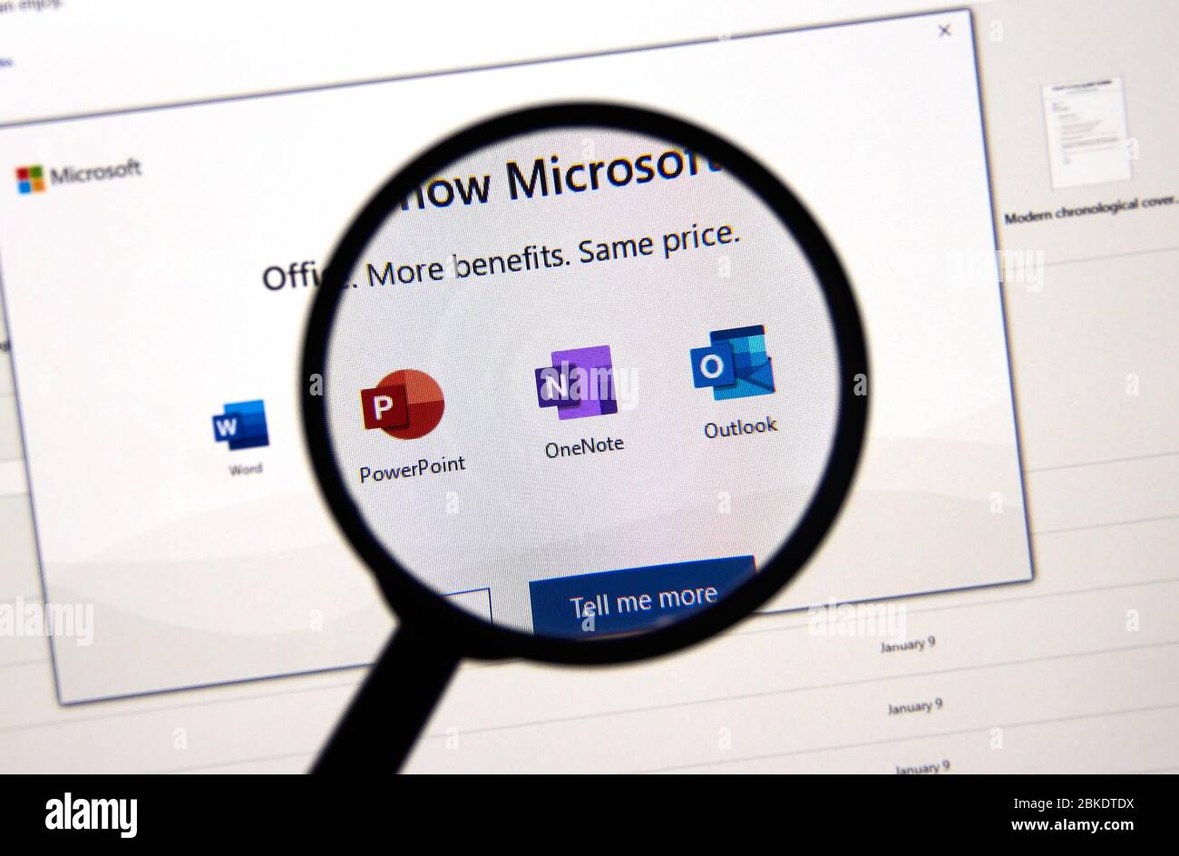 Montreal, Canada - 26 aprile 2020: Pagina Web Microsoft 365. Microsoft 365 è un servizio di abbonamento basato su cloud e strumenti di produttività di Microsoft Foto Stock