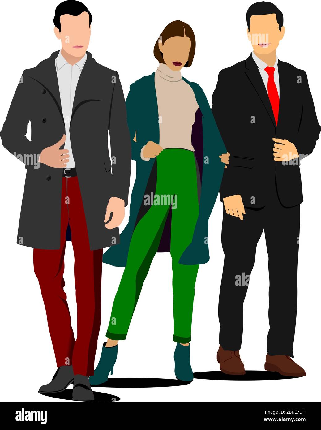 Giovane uomo bello e donna. Imprenditore.illustrazione vettoriale Illustrazione Vettoriale