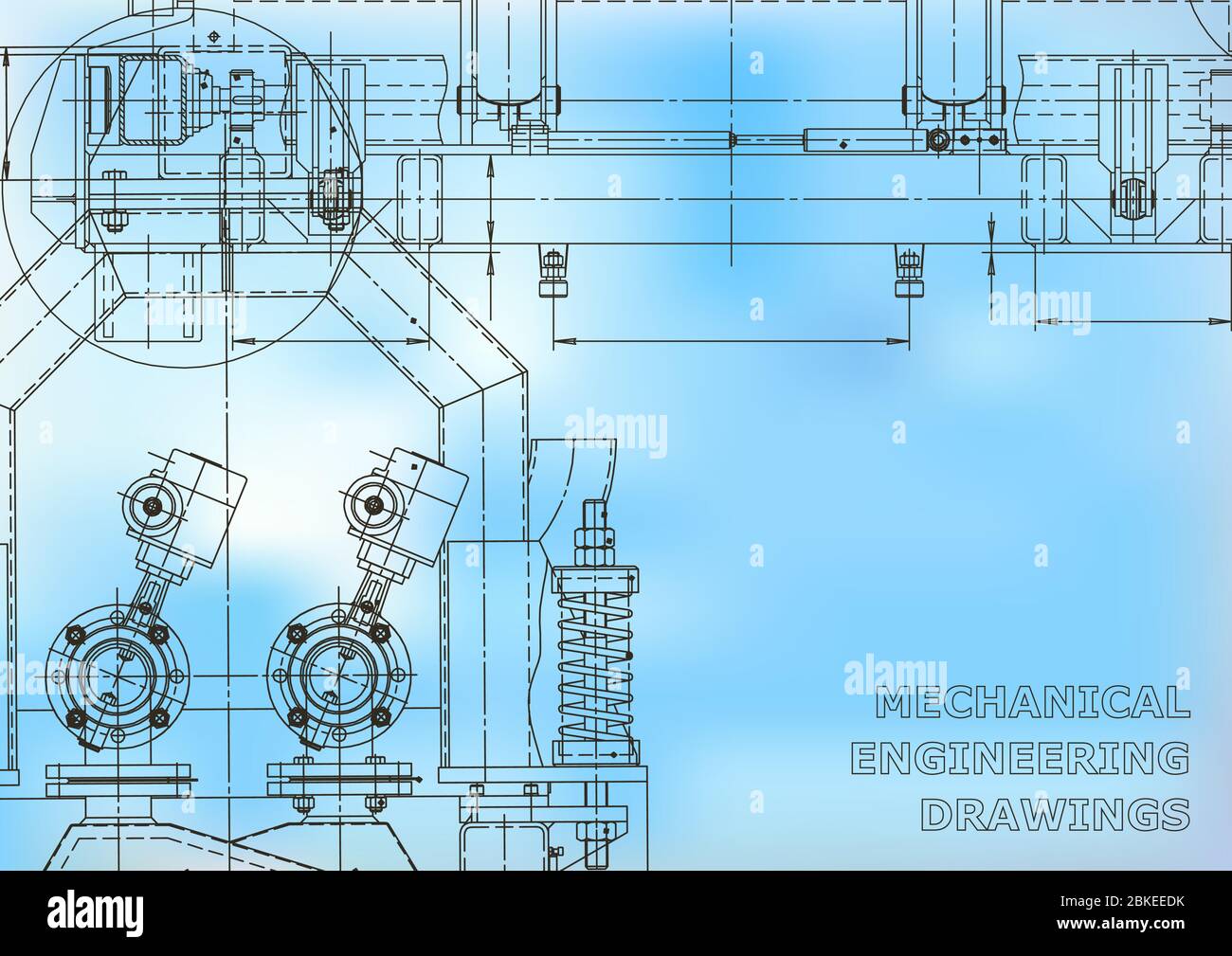 Sistemi di progettazione assistita da computer. Progetto. Blu Illustrazione Vettoriale