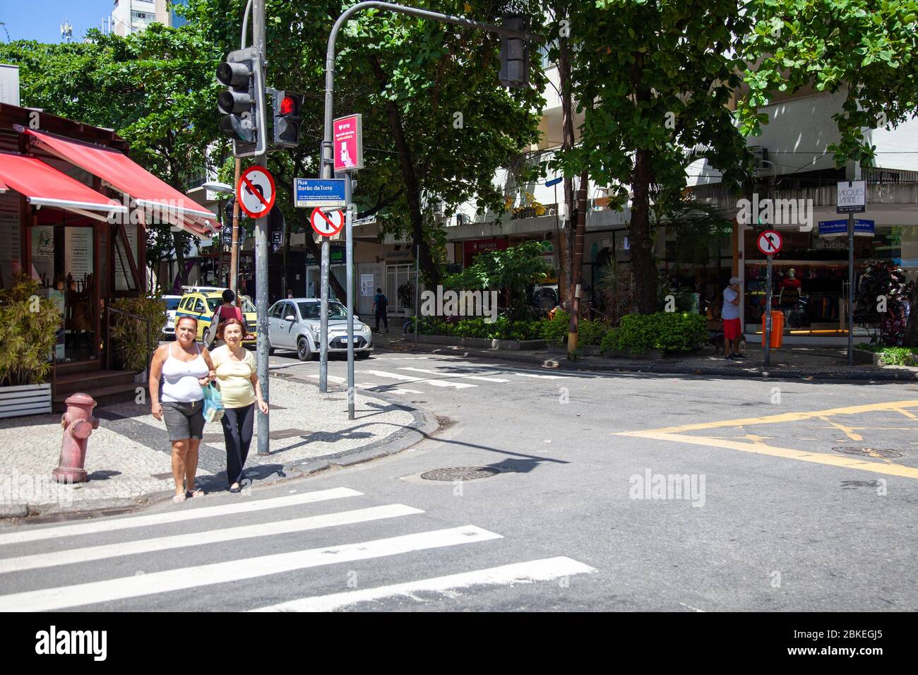 Ipanema Vinicius de Moraes Street, quartiere con caffè, ristoranti e negozi Foto Stock