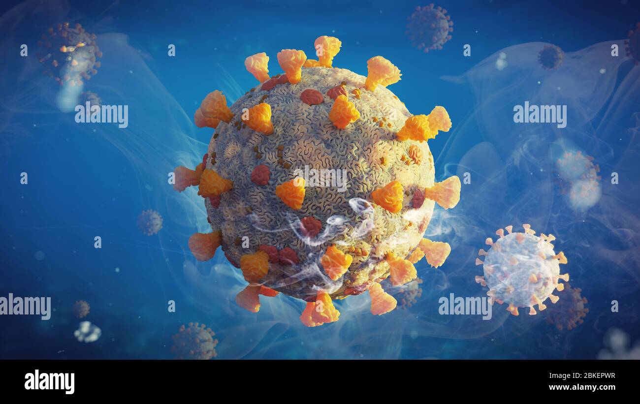 Epidemia di Covid-19, virus del Coronavirus che causa infezioni respiratorie Foto Stock