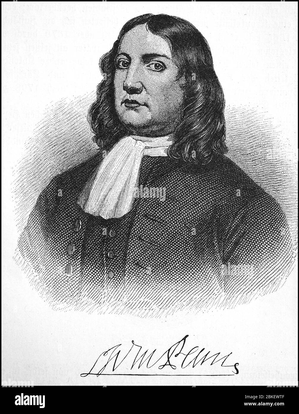 William Penn, 14 ottobre 1644 - 30 luglio 1718, fondò la colonia della Pennsylvania in quello che è ora US / William Penn, 14. Ottobre 1644 - 30. Juli 1718, gründete die Kolonie Pennsylvania im Gebiet der heutigen USA, Historisch, storico, digitale migliorata riproduzione di un originale del 19 ° secolo / digitale Reproduktion einer Originalvorlage aus dem 19. Jahrhundert, Foto Stock