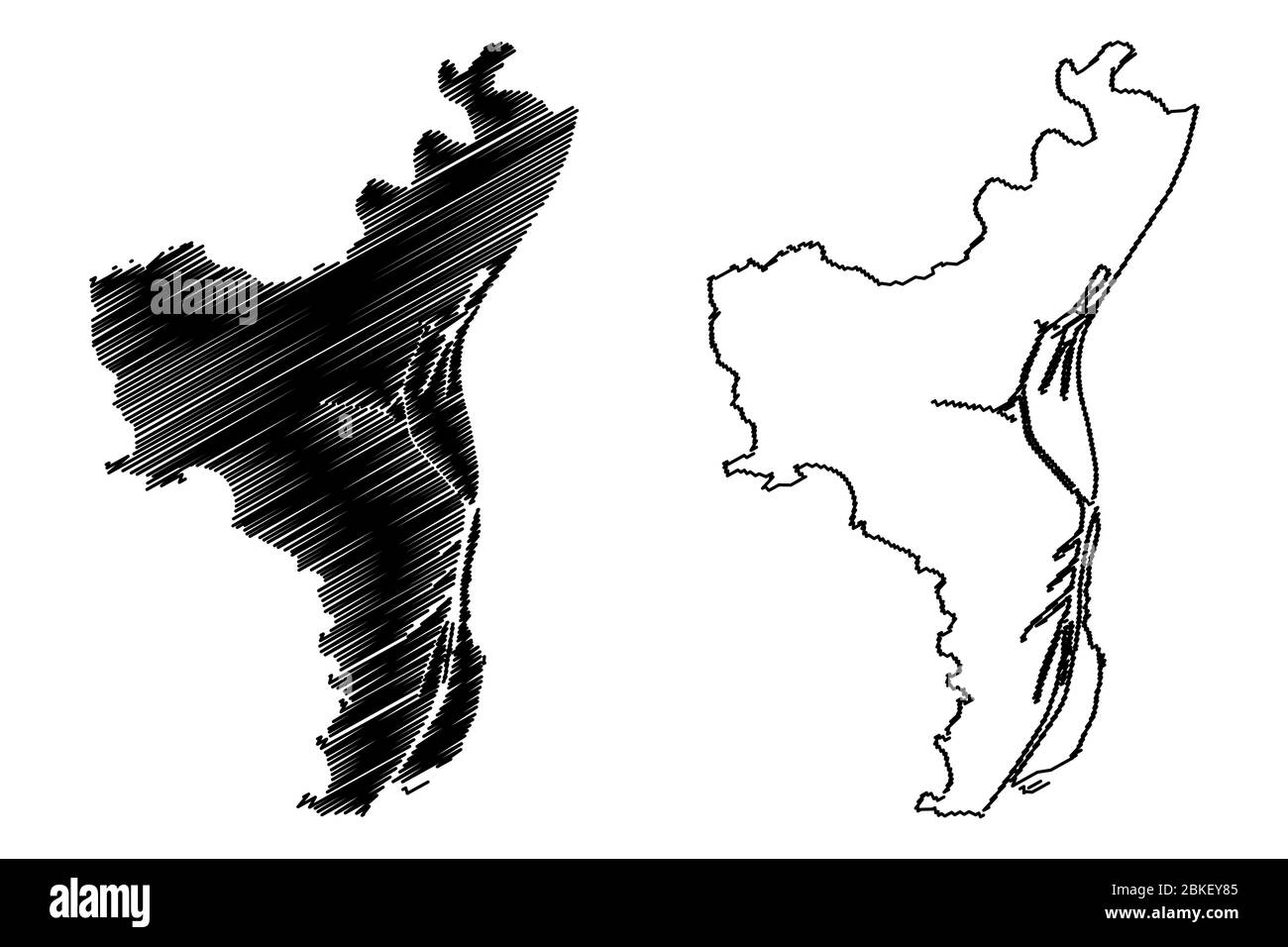 Città di Strasburgo (Repubblica francese, Francia) mappa vettore illustrazione, abbozzare schizzo Città di Strasburgo mappa Illustrazione Vettoriale