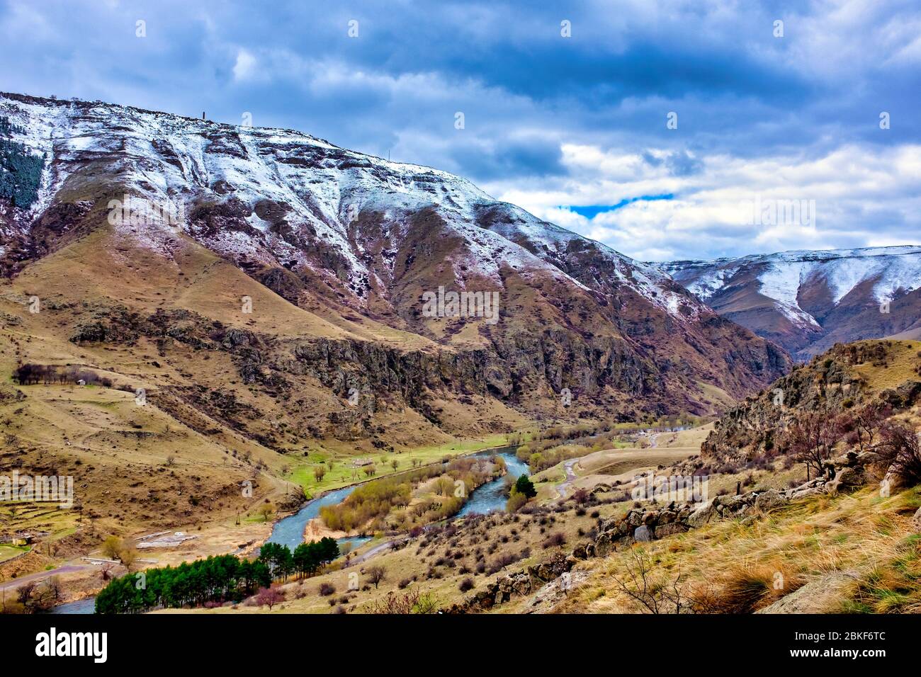 Kura vicino al monte Erusheti, Samtskhe-Javakheti, Georgia Foto Stock