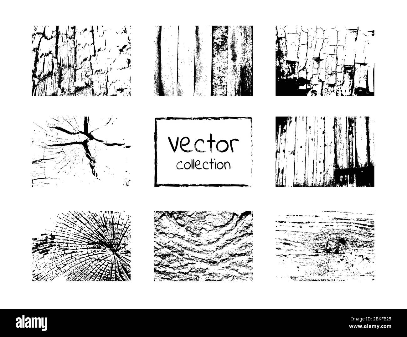 Texture legno per il tuo design. Impostare sfondo in legno. Illustrazione Vettoriale