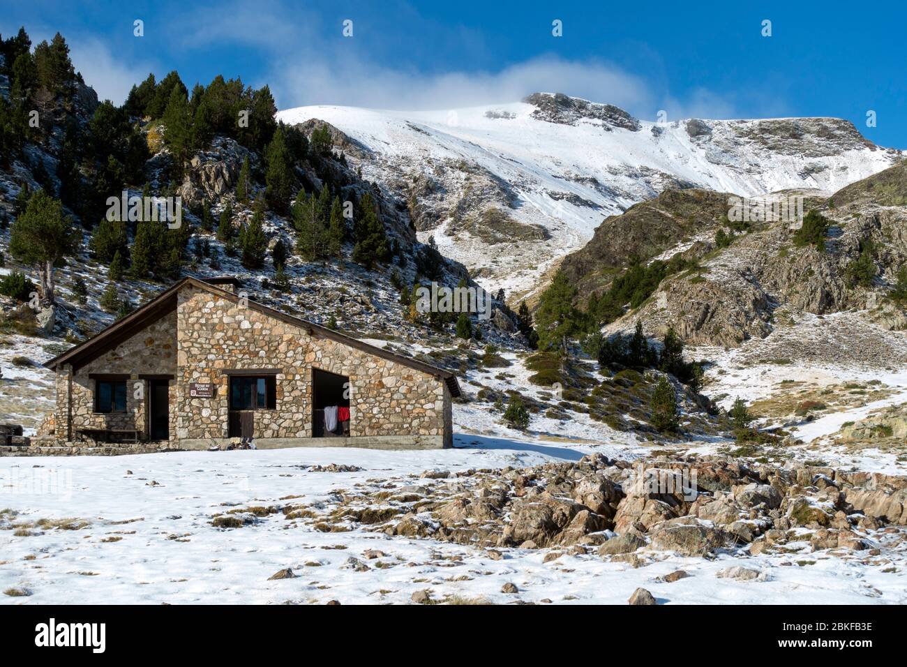 Claror rifugio di montagna (2280 m.).Pyrenees.Escaldes-Engordany Parrocchia.Andorra Foto Stock