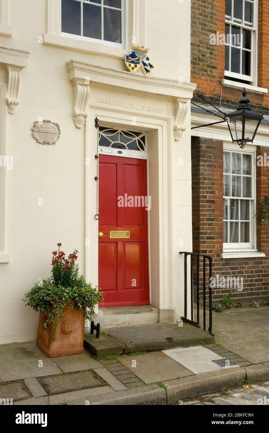 Casa dove visse Christopher Wren, Cardinal's Wharf, Londra, Southbank Foto Stock