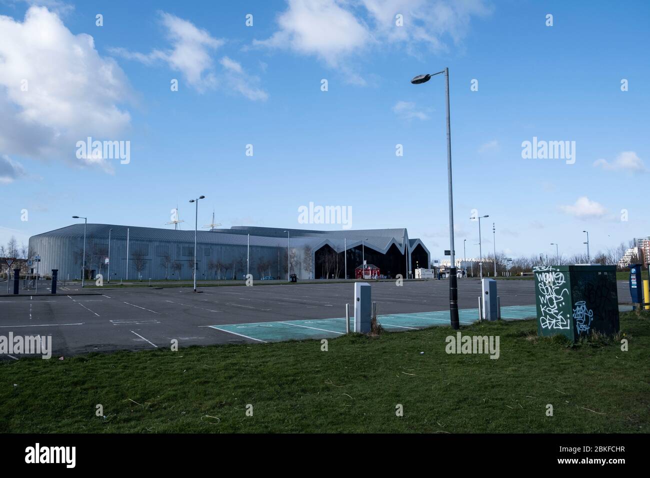 Il museo Riverside di Glasgow durante la chiusura a chiave di Covid-19. Foto Stock