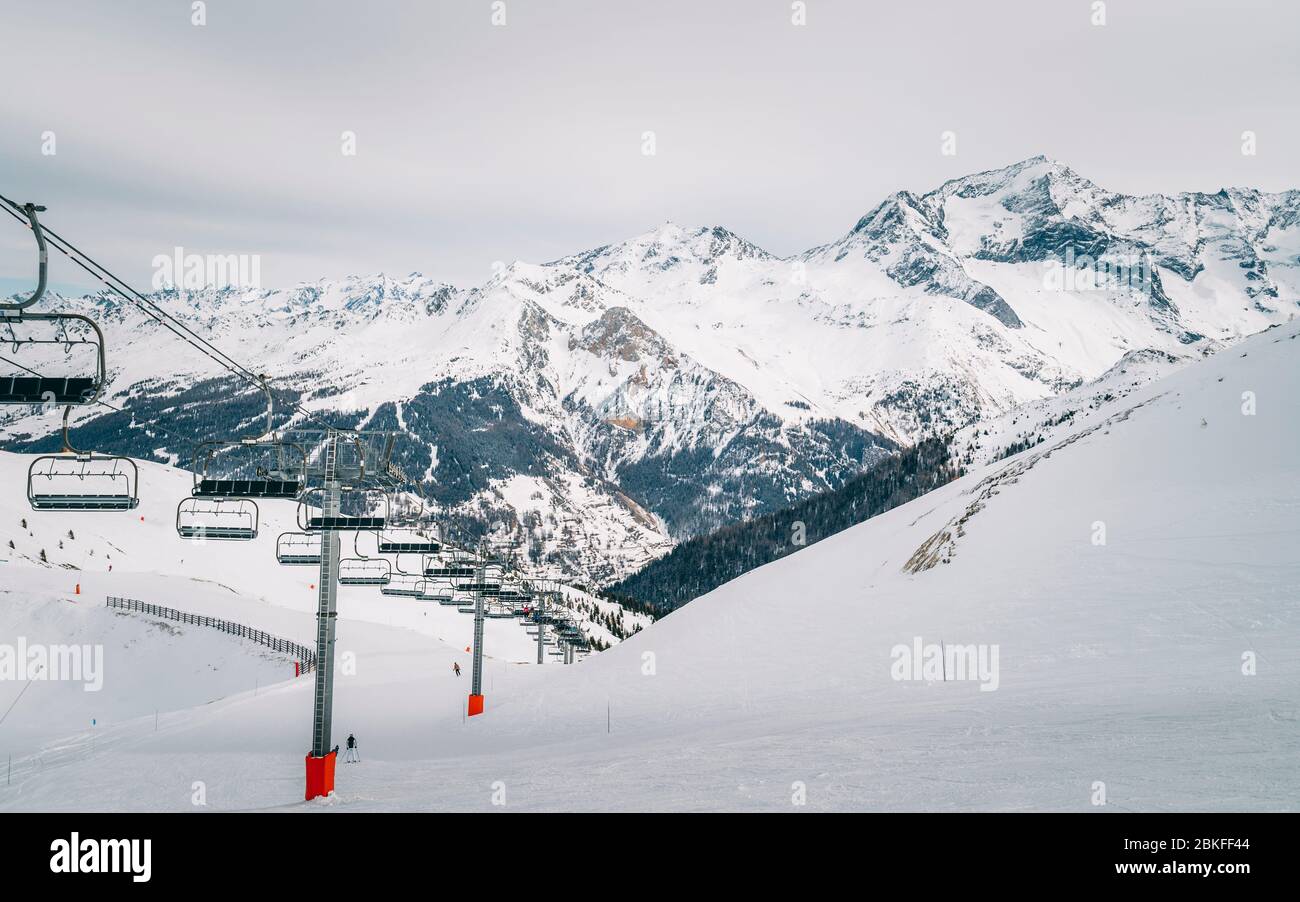 La Plagne stazione sciistica, Alpi francesi, Tarentaise, Francia, Europa Foto Stock