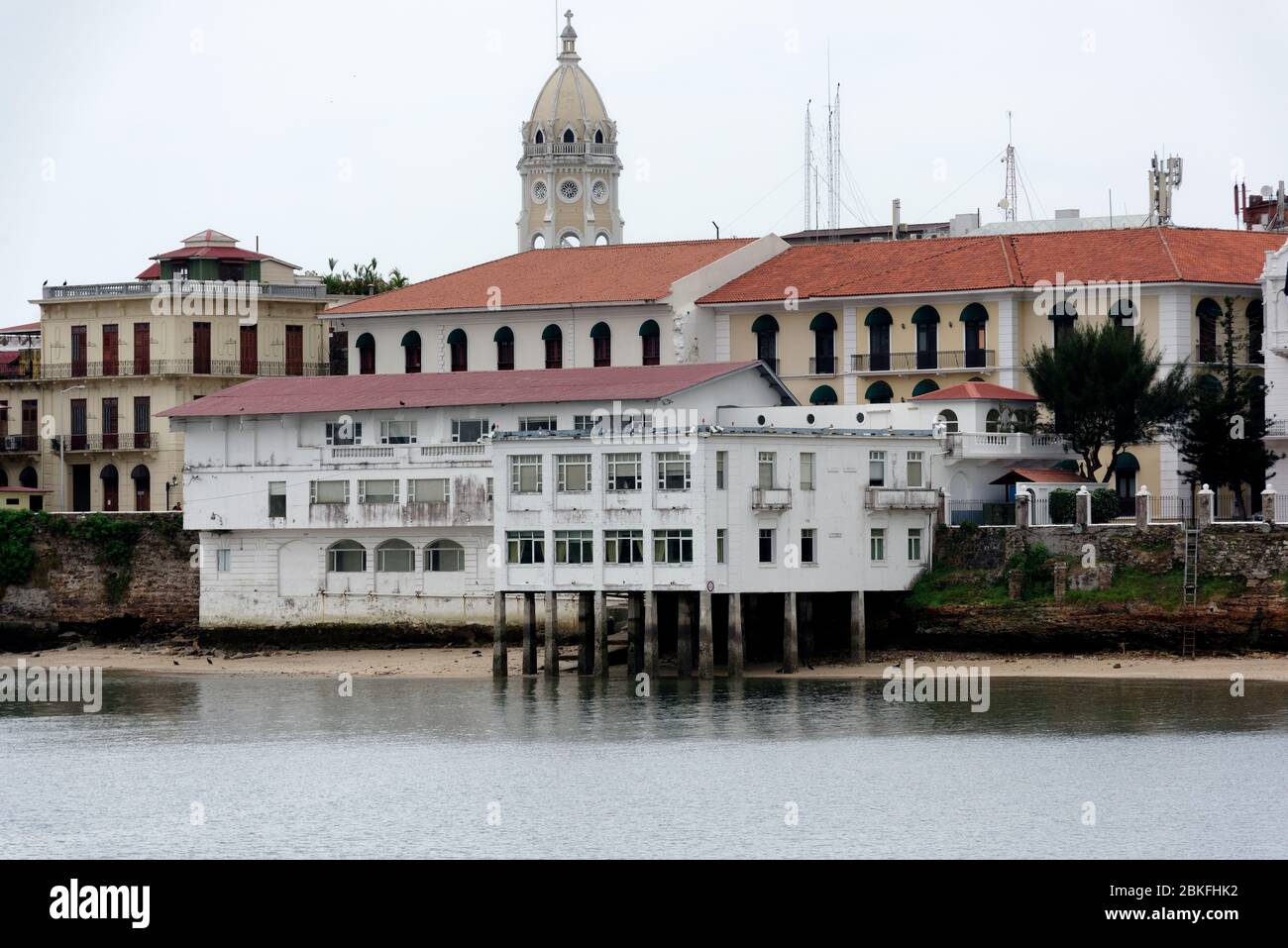 La città vecchia di Panama City e la torre di San Filipe, Panama, America Centrale Foto Stock