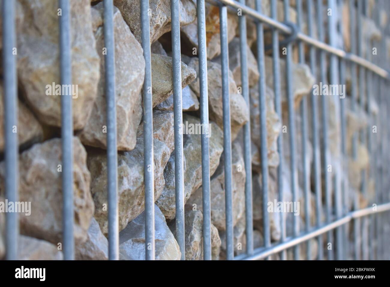Un muro di pietra a Witten, Germania Foto Stock