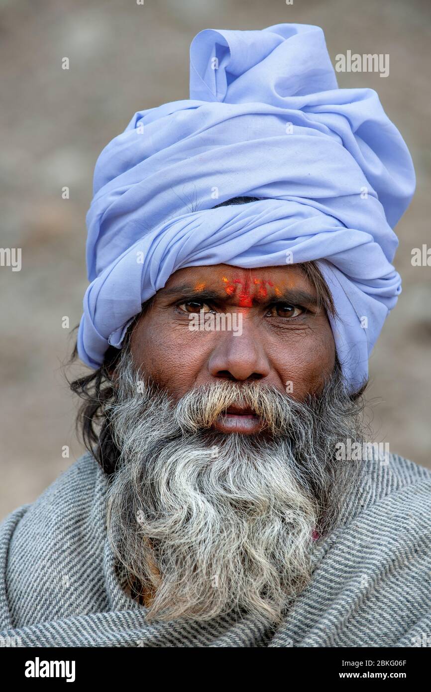 Sadhu, Badrinath, Uttarakhand, India Foto Stock