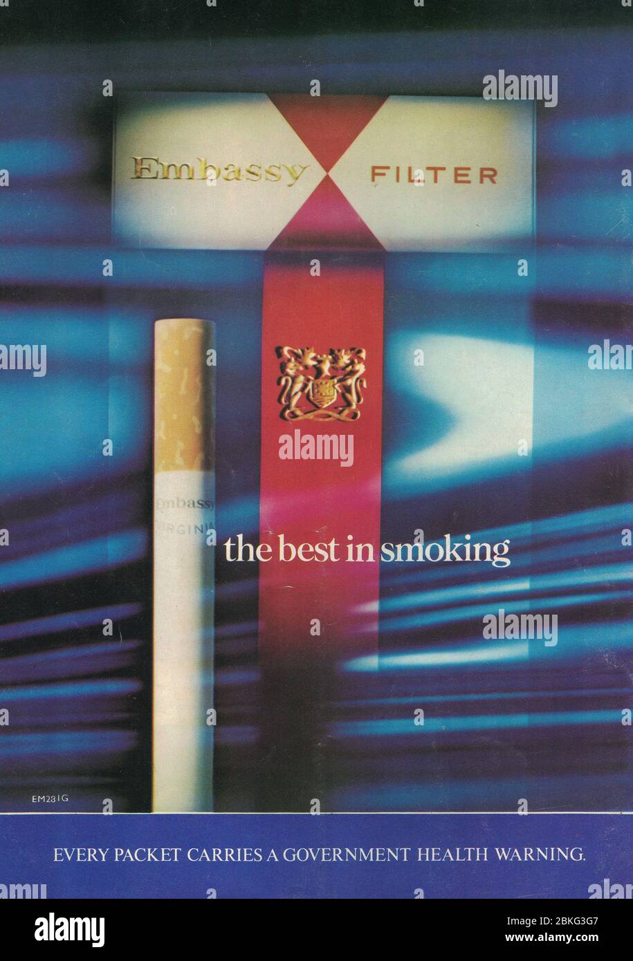 Embassy Cigarette Pubblicità dal 1974 Foto Stock