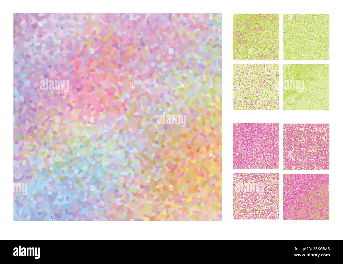 Insieme astratto di sfondo. Mosaico con pixel luminosi Illustrazione Vettoriale