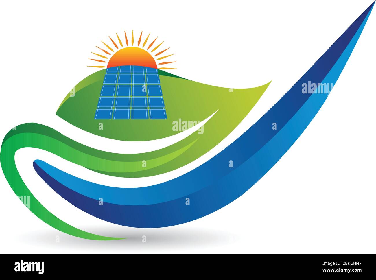 Logo pannello solare Illustrazione Vettoriale
