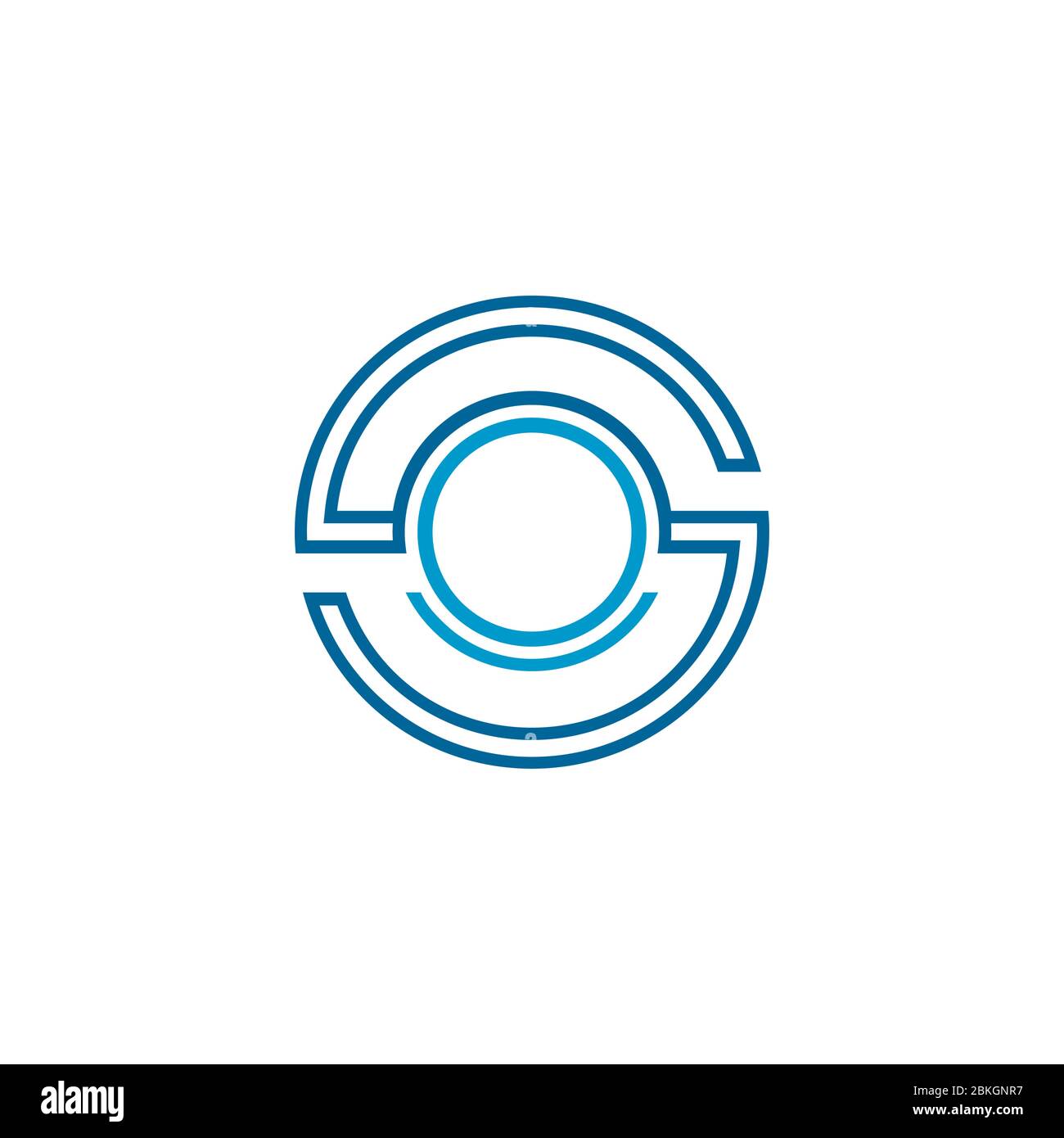Lettera iniziale S, modello logo grafico OS, concetto di design lineare circolare, isolato su sfondo bianco. Illustrazione Vettoriale