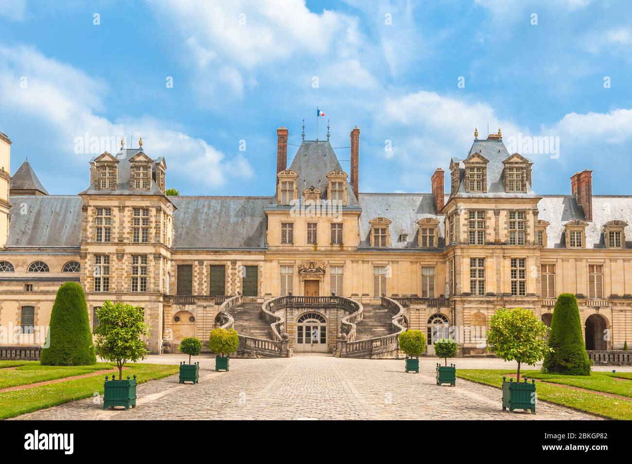 Palazzo di Fontainebleau vicino a Parigi in Francia Foto Stock