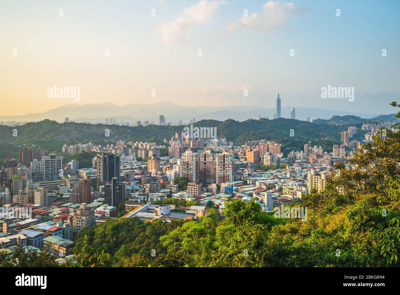 Vista panoramica della città di Taipei, Taiwan Foto Stock